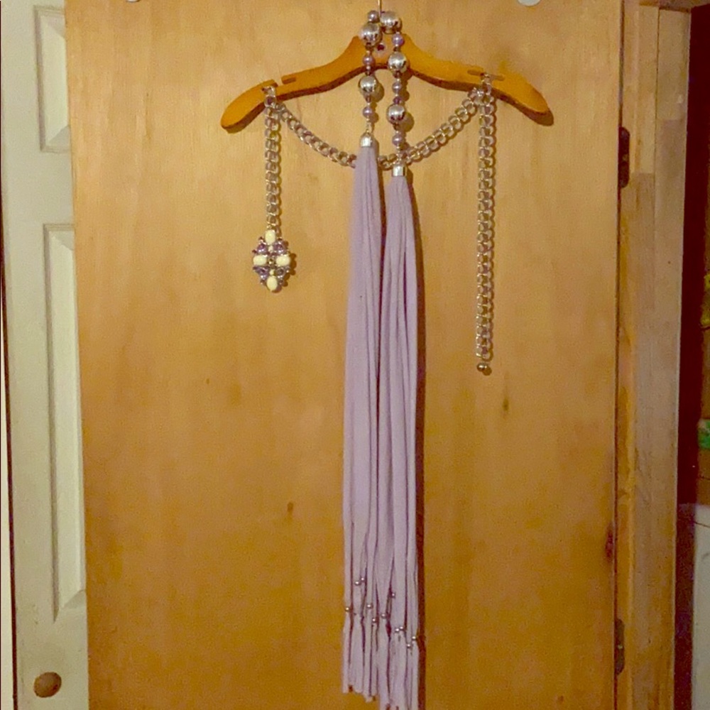 Mauve scarf and Belt set